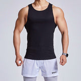 Men's fitness vest for running and outdoor workouts, made of 93% polyester. Available in sizes M-3XL, perfect for sports and gym activities.