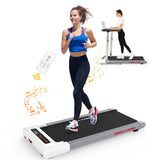 Mini treadmill with remote control and Bluetooth connectivity. Stay active while working with a quiet and efficient design.